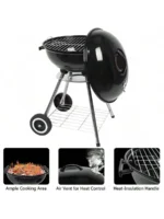 SEJR 17 Inch Black Charcoal Kettle BBQ Grill Barbecue Grill 43.7X44X71cm - Image 3
